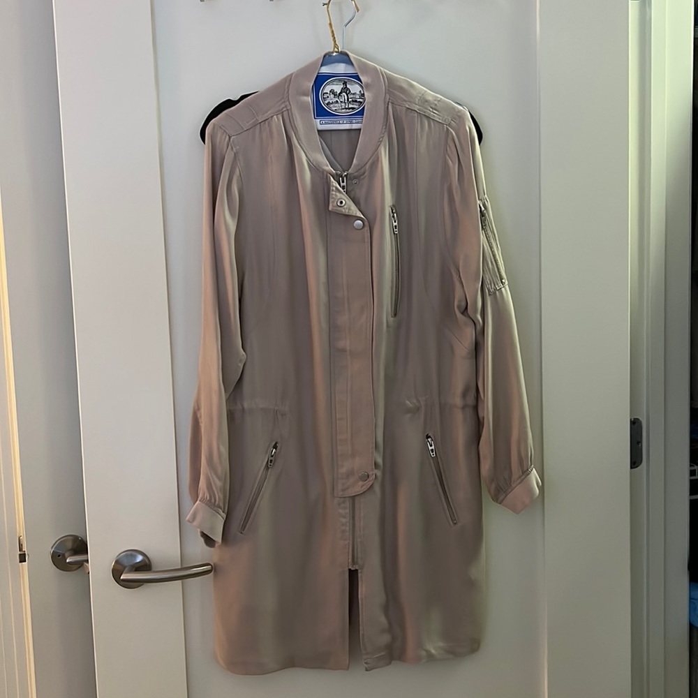 Long line silk coat